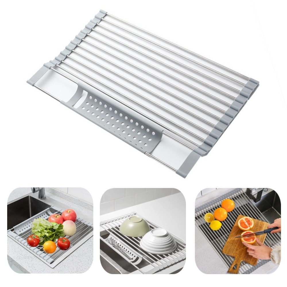 キッチン折りたたみシンクプレート収納ボウルホルダー 304  - Food Storage Shelving のレビューと価格