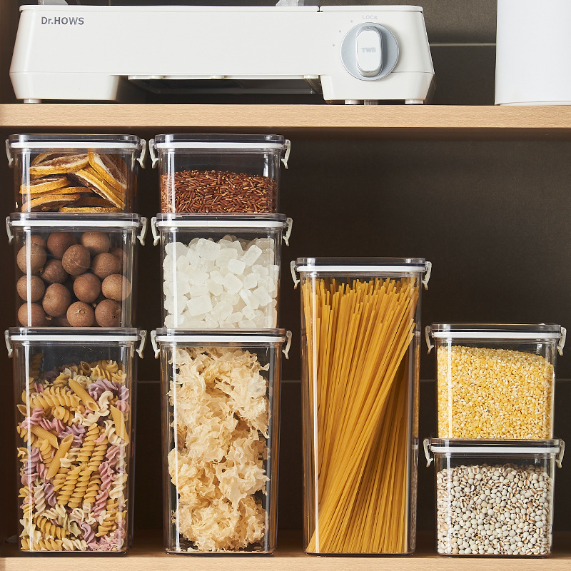 透明な調味料ジャーセット,キッチン,収納ボックス,大容量,防 - Food Storage Jar Set のレビューと価格