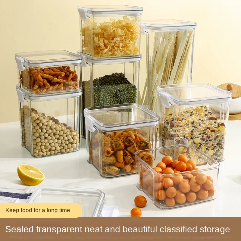 透明な調味料ジャーセット,キッチン,収納ボックス,大容量,防 - Food Storage Jar Set のレビューと価格