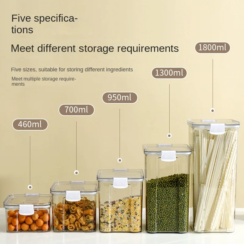 透明な調味料ジャーセット,キッチン,収納ボックス,大容量,防 - Food Storage Jar Set のレビューと価格