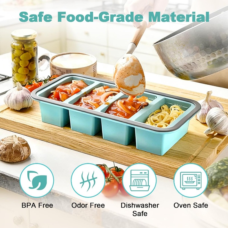 蓋付きシリコン製冷凍庫用型、スープ用アイスキューブトレイ、食 - Storage Food Prep のレビューと価格