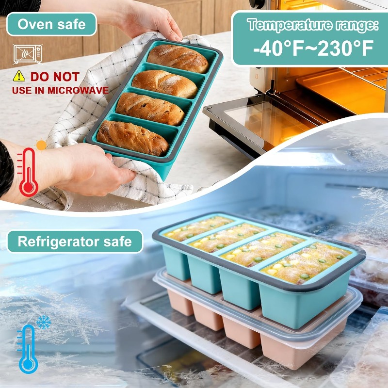 蓋付きシリコン製冷凍庫用型、スープ用アイスキューブトレイ、食 - Storage Food Prep のレビューと価格