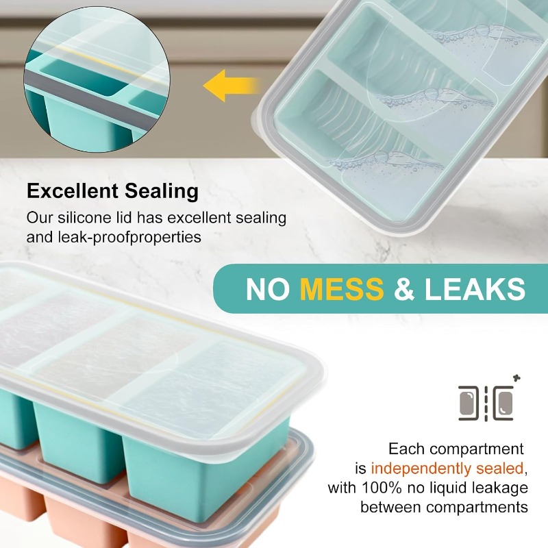 蓋付きシリコン製冷凍庫用型、スープ用アイスキューブトレイ、食 - Storage Food Prep のレビューと価格