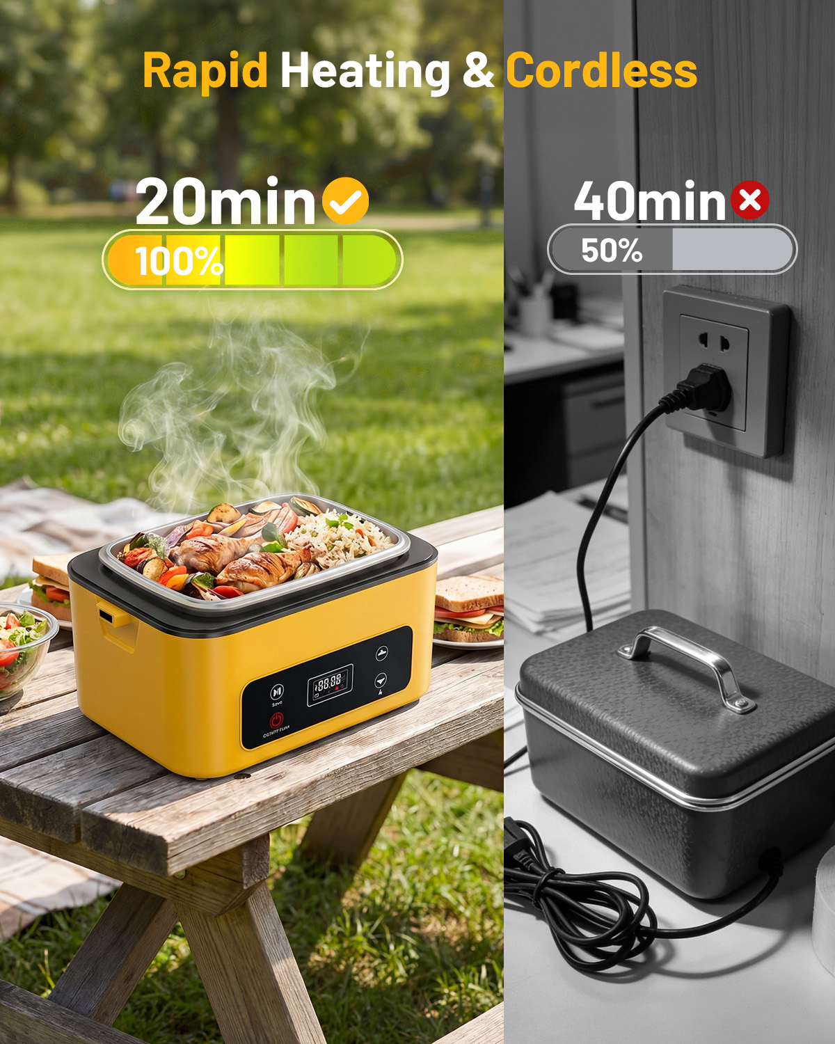 タスクスター ポータブル加熱ランチボックス 40オンス コー - Portable Food Warmer のレビューと価格