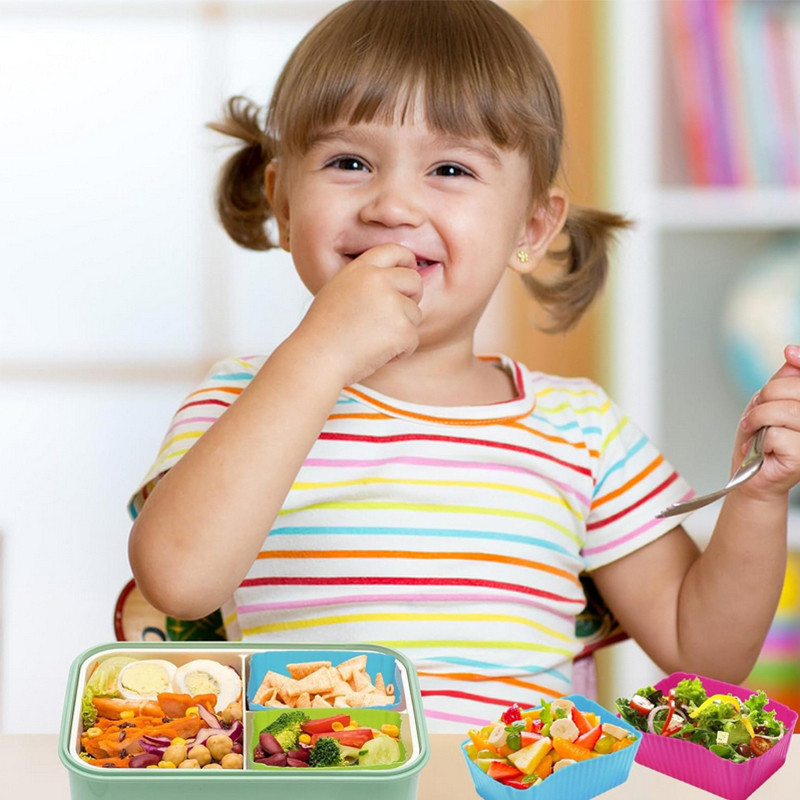 8 個のシリコンランチボックスディバイダー子供用キッズスクー - Food Storage Unit のレビューと価格