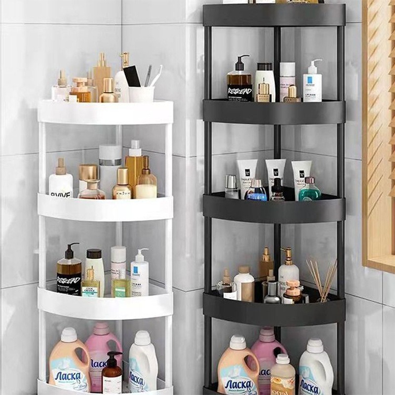 5層三角コーナー収納棚、バスルーム収納ラック、寝室、バスルー - Food Storage Shelving のレビューと価格