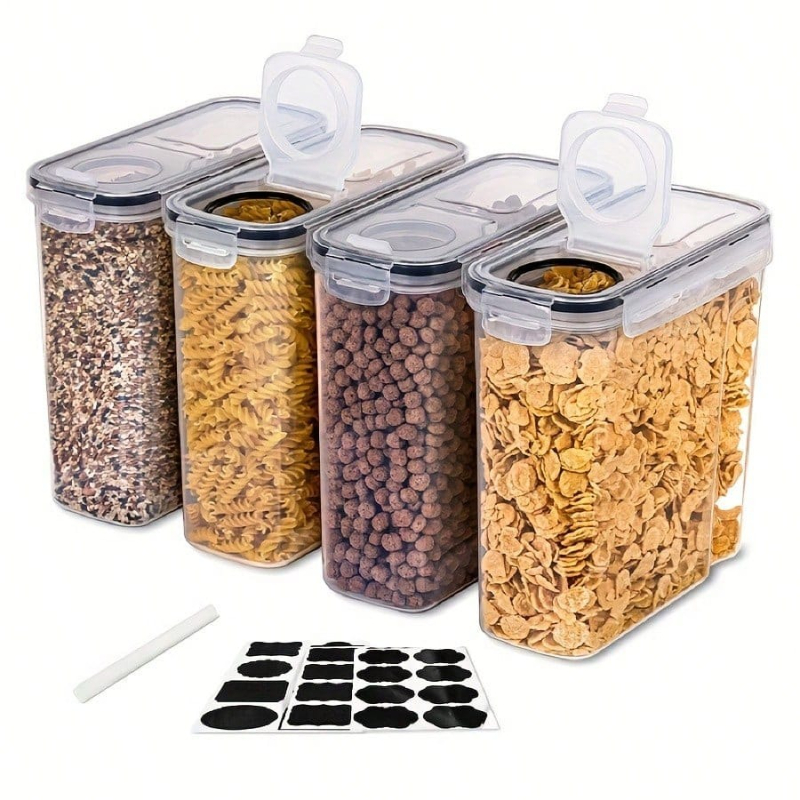 4個セット 密閉シリアル・乾燥食品保存容器 キッチンパントリ - Food Storage Pantry のレビューと価格