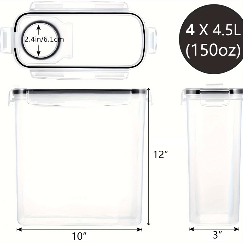 4個セット 密閉シリアル・乾燥食品保存容器 キッチンパントリ - Food Storage Pantry のレビューと価格