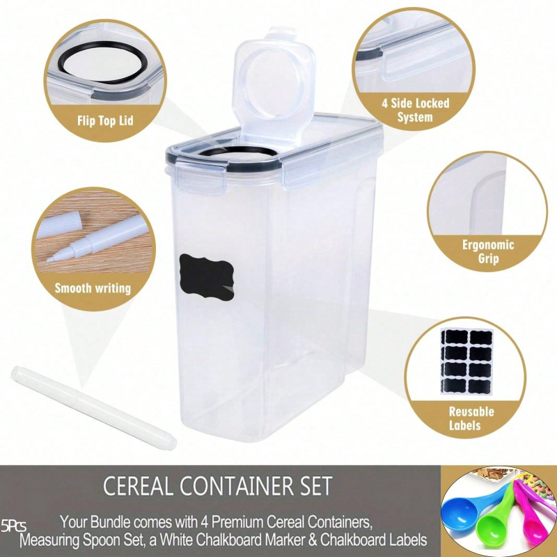 4個セット 密閉シリアル・乾燥食品保存容器 キッチンパントリ - Food Storage Pantry のレビューと価格