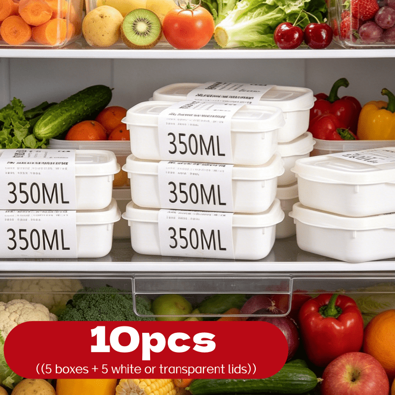 10個入り再利用可能スタッカブル食品保存容器セット 5つの容 - Food Storage Boxes With Lids のレビューと価格
