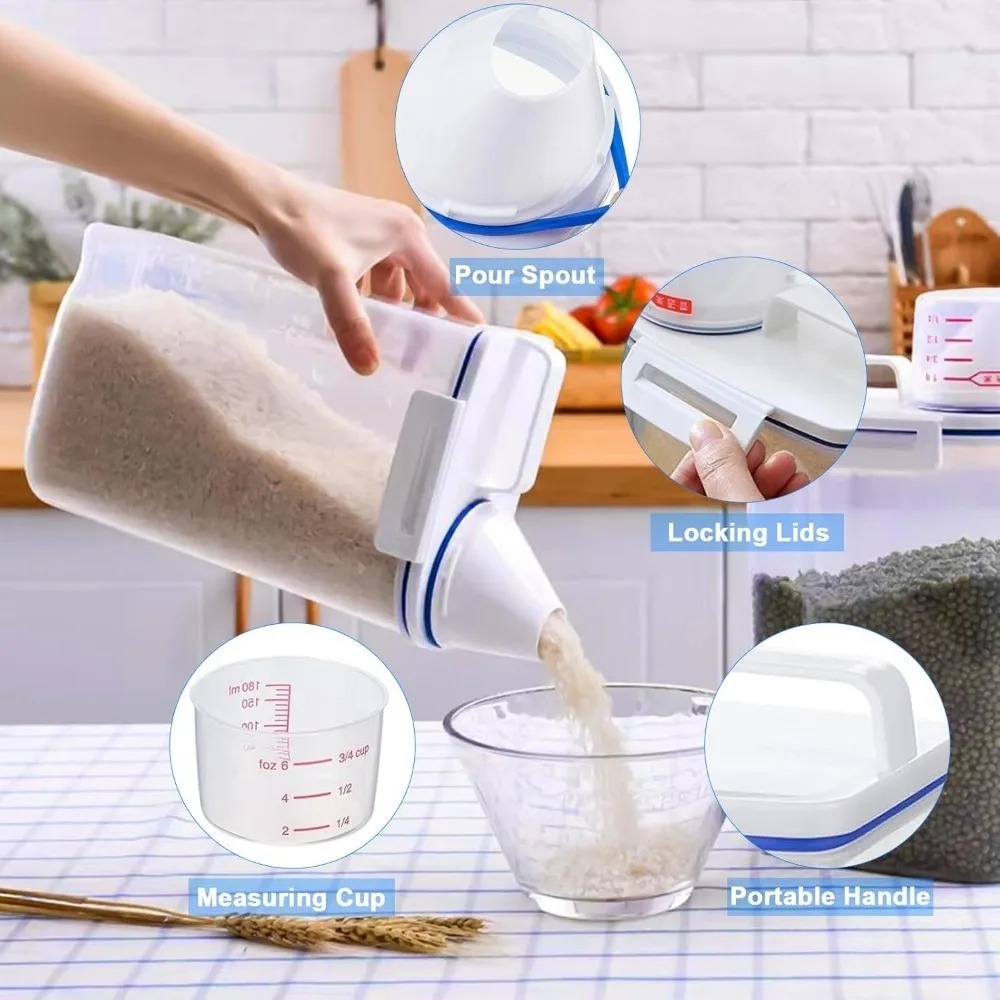 米乾物保存容器 BPAフリー 食品保存容器 プラスチック密封 - Food Storage Meals のレビューと価格