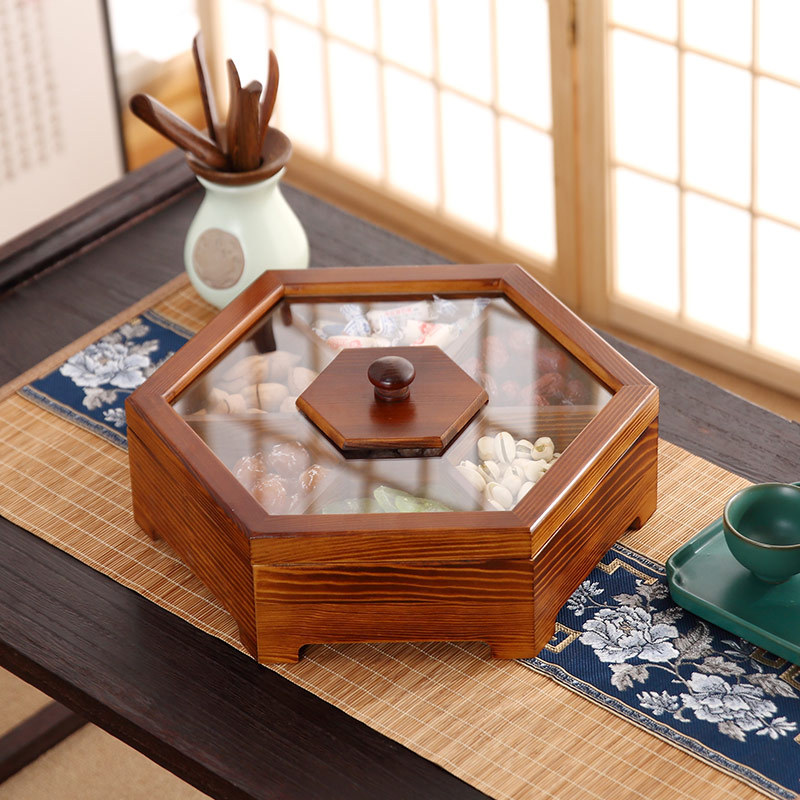 新しい木製キャンディビスケット収納ボックス蓋付き家庭用食品コ - Food Storage Jar Set のレビューと価格