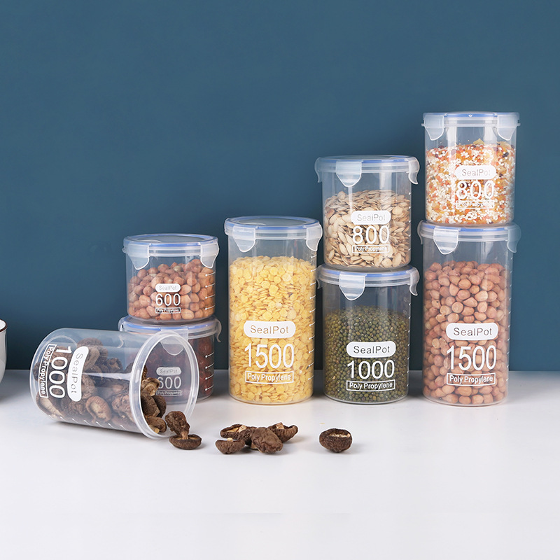 1-4個入り 密閉容器 目盛り付き 穀物保存容器 キッチン  - Food Storage Jar Set のレビューと価格