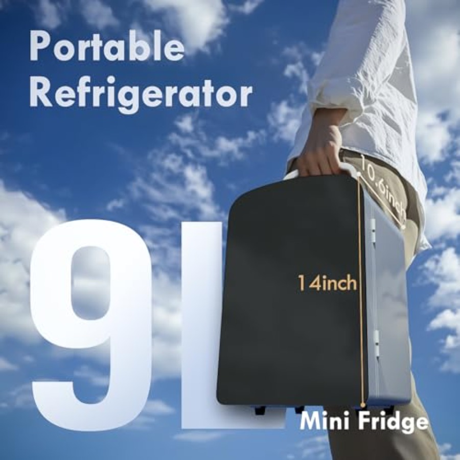 9Lミニ冷蔵庫 寝室 車 大学寮 オフィスデスク用 12V  - Portable Food Warmer のレビューと価格