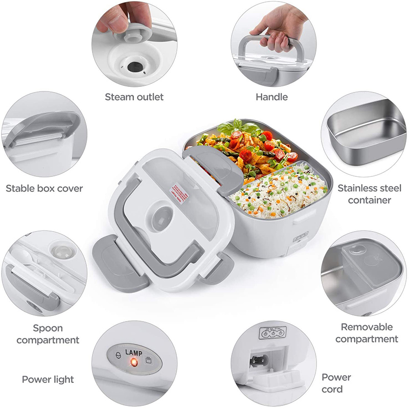 ステンレス製電気弁当箱,12V,24V,110V,220V, - Portable Food Warmer のレビューと価格